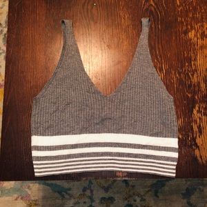 Grey sweater crop top